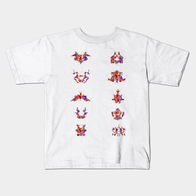 Rorschach inkblot test Kids T-Shirt by RosaliArt